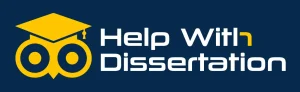 Help with Dissertation logo with navey blue background
