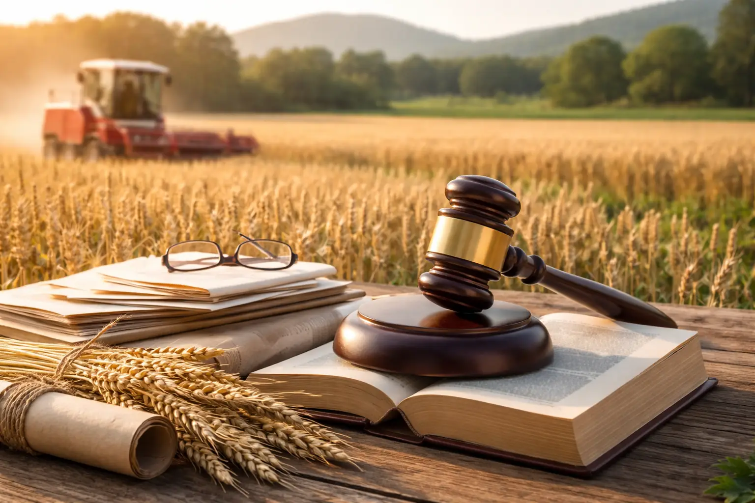 Agricultural landscape representing environmental law, sustainable farming practices, and legal regulation of agriculture