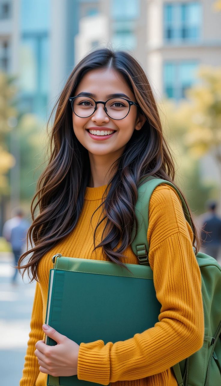 smiling university student holding books for database dissertation help service UK