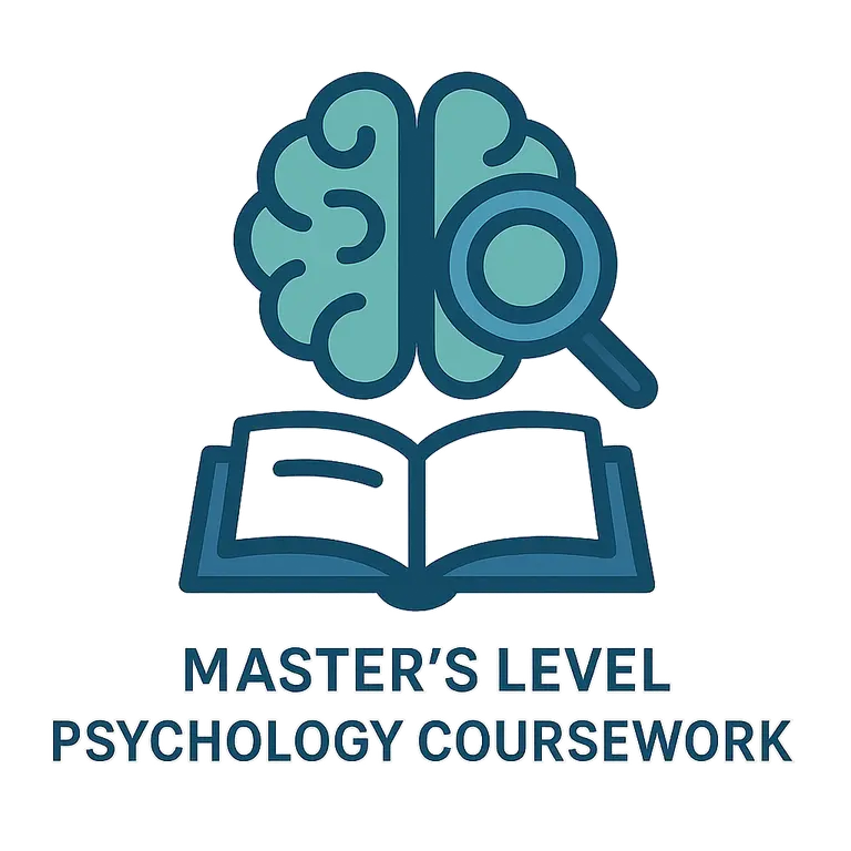  Icon depicting postgraduate psychology research, critical evaluation, and advanced coursework assistance
