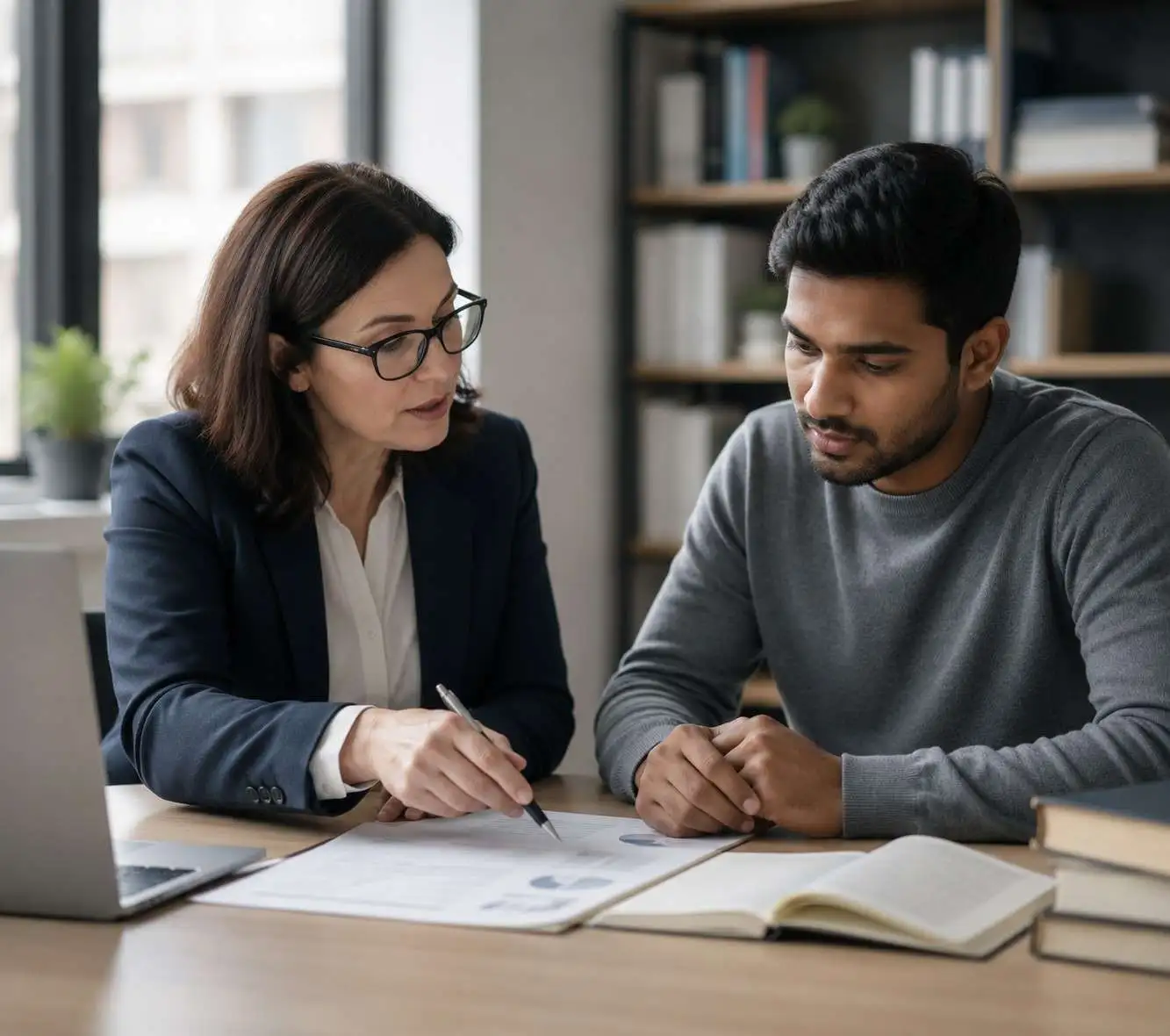 Auditing dissertation specialist guiding a postgraduate student through research planning