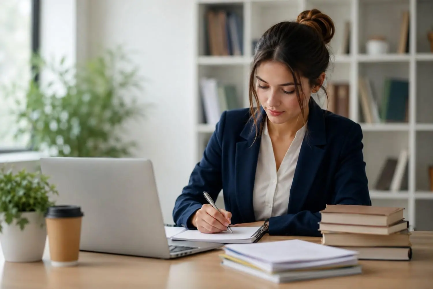 professional business coursework writer working on academic research