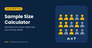 Grid of people icons with n equals question mark for the sample size calculator