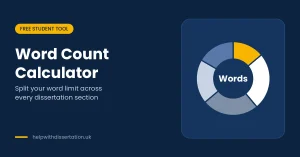 Donut chart splitting a dissertation word limit across sections